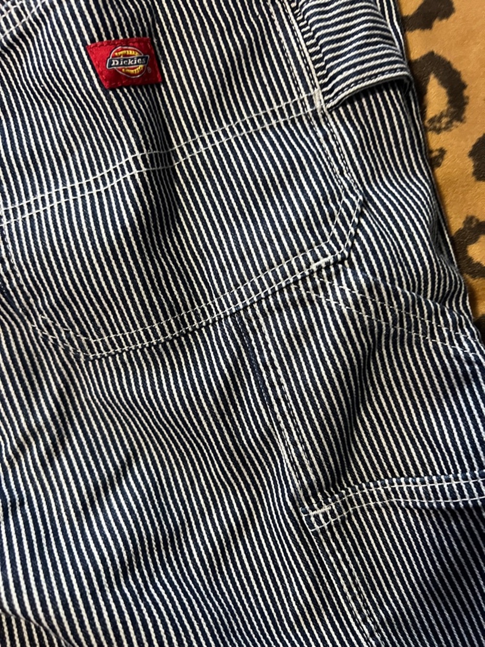 Dickies Blue and White Striped Women's Overalls Size Medium - Picture 3 of 5